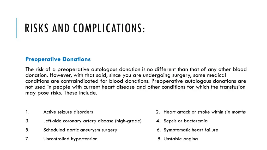 risks and complications