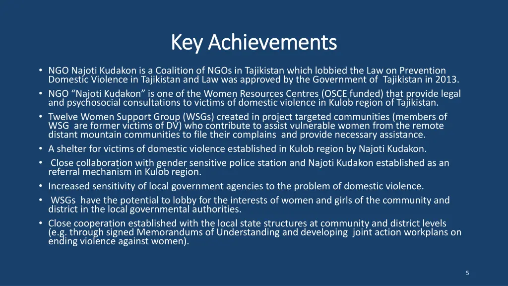 key achievements key achievements