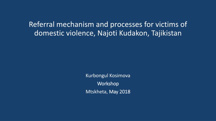 referral mechanism and processes for victims