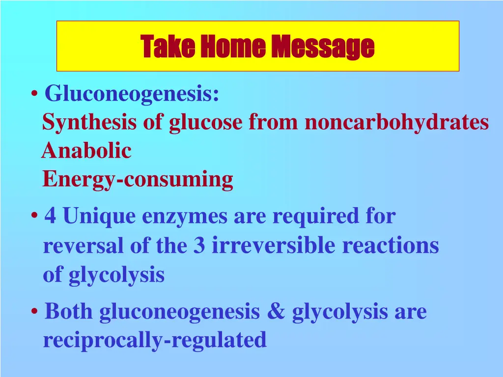 take home message take home message