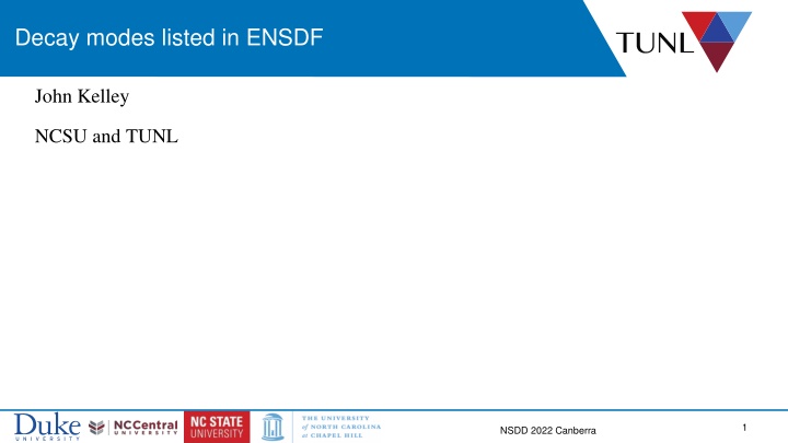 decay modes listed in ensdf