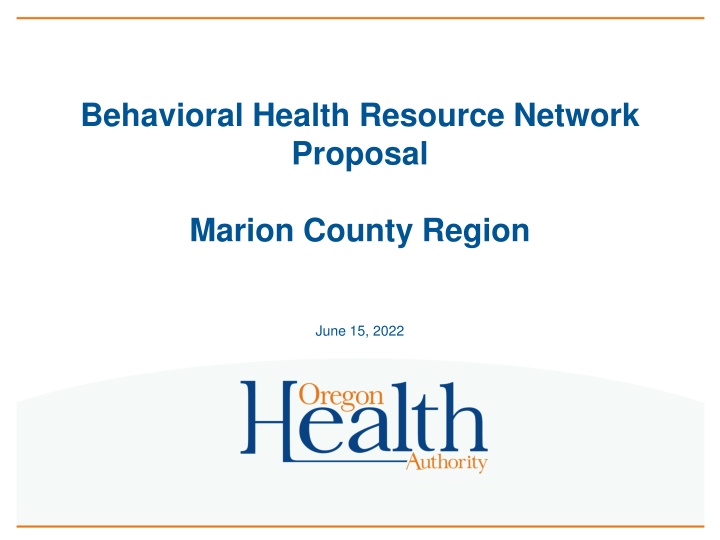 behavioral health resource network proposal
