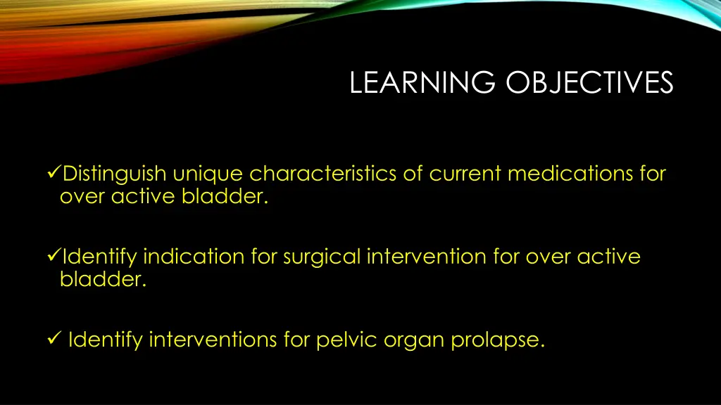 learning objectives