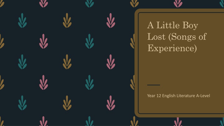 a little boy lost songs of experience
