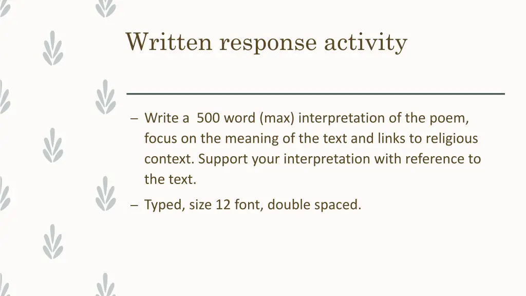written response activity