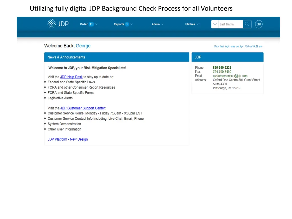 utilizing fully digital jdp background check