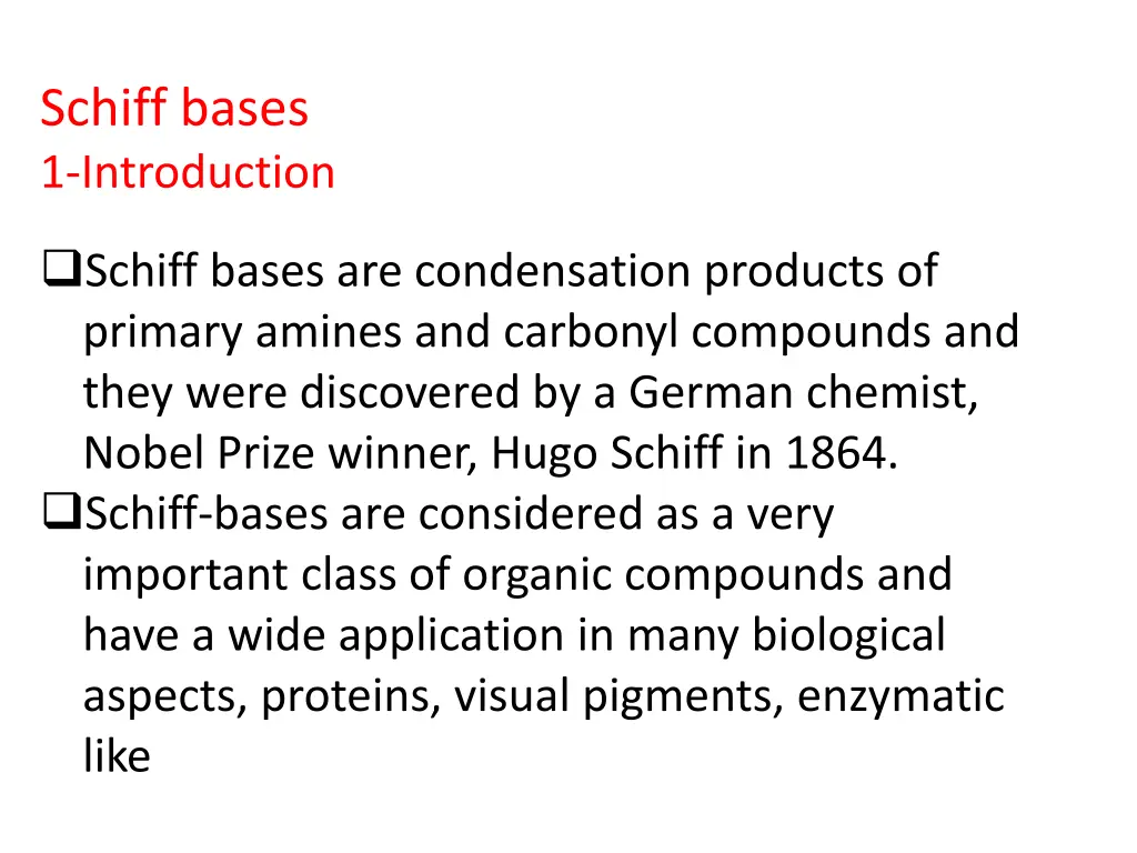 schiff bases 1 introduction