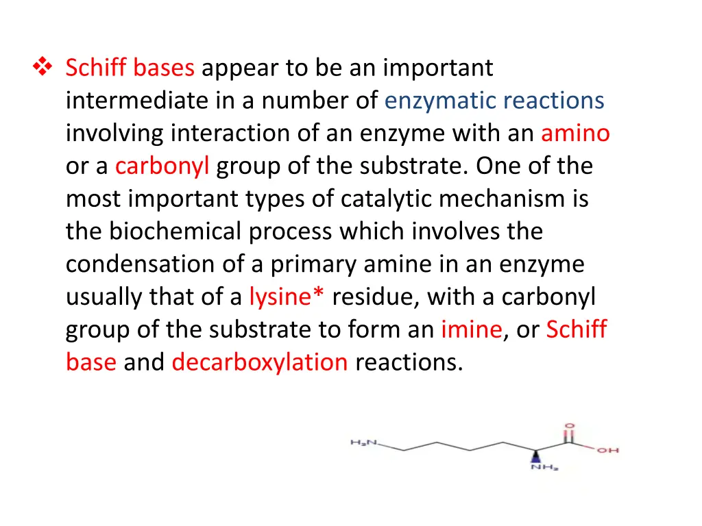 schiff bases appear to be an important