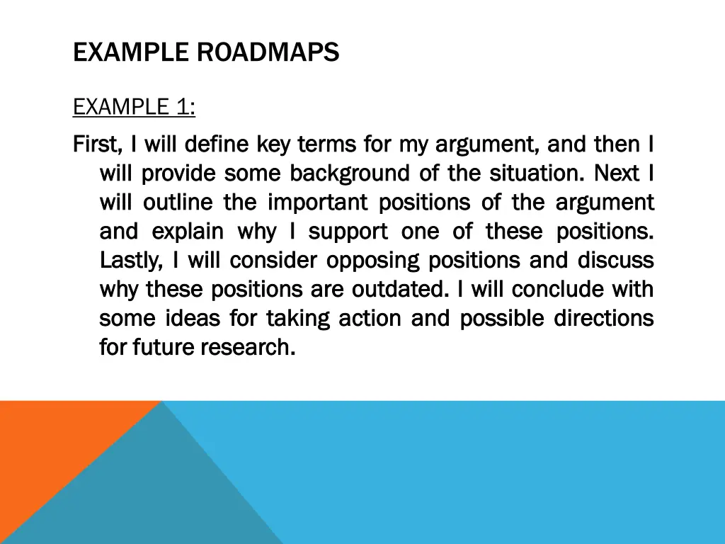 example roadmaps