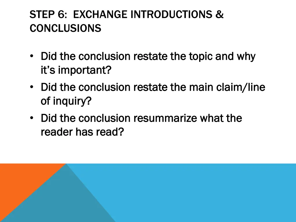 step 6 exchange introductions conclusions