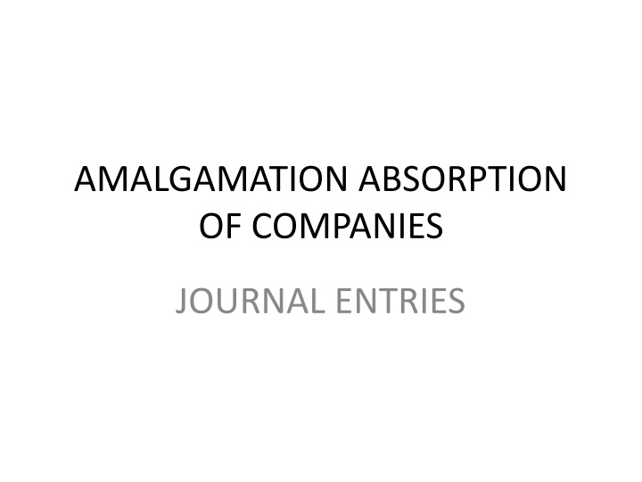 amalgamation absorption of companies