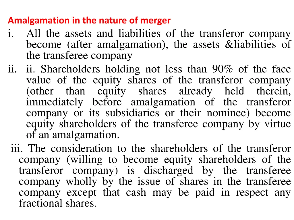 amalgamation in the nature of merger