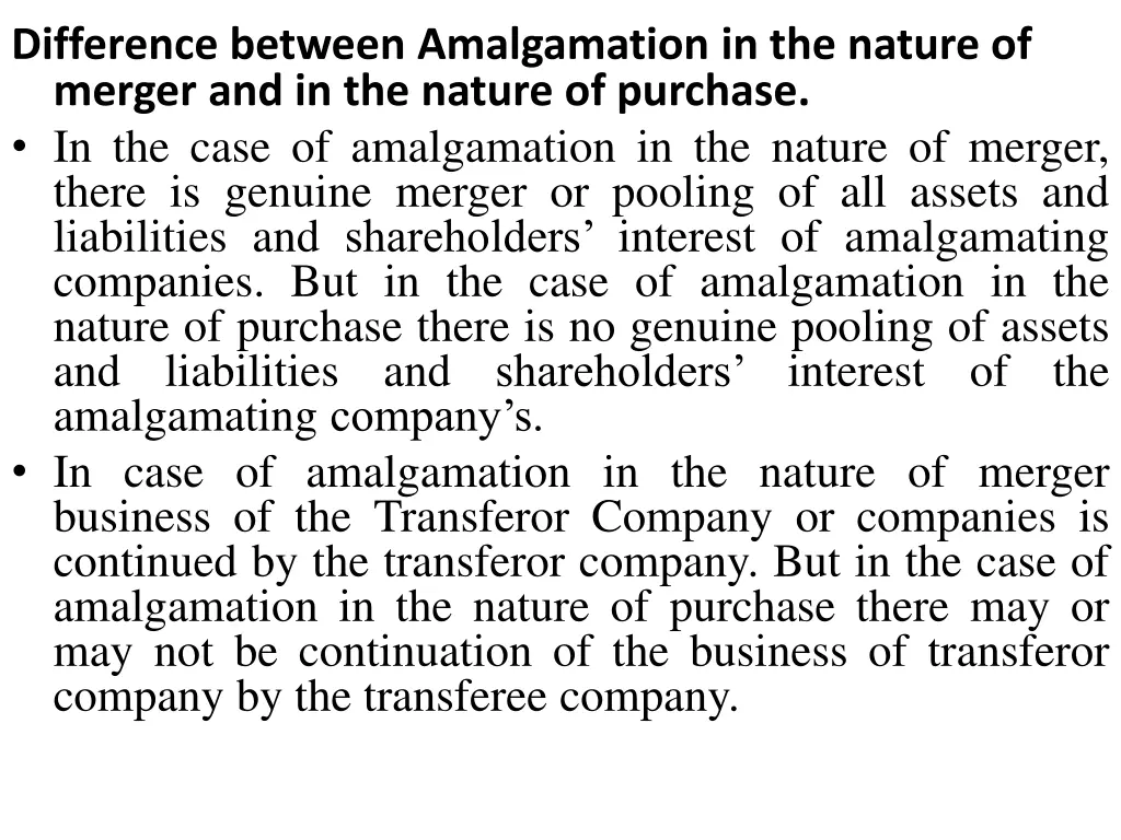 difference between amalgamation in the nature