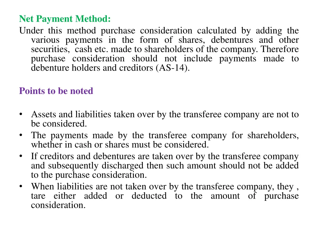 net payment method under this method purchase