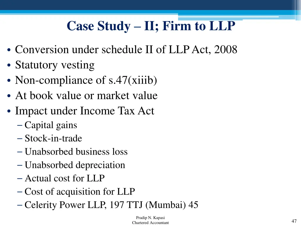 case study ii firm to llp
