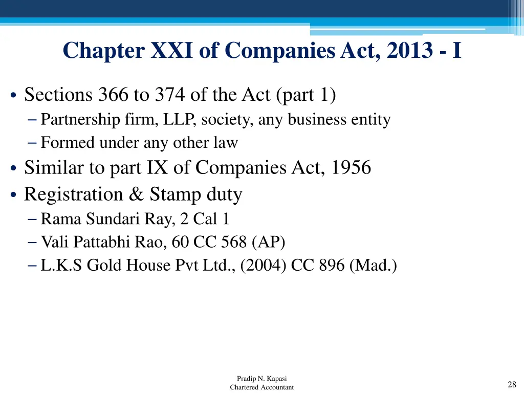 chapter xxi of companies act 2013 i