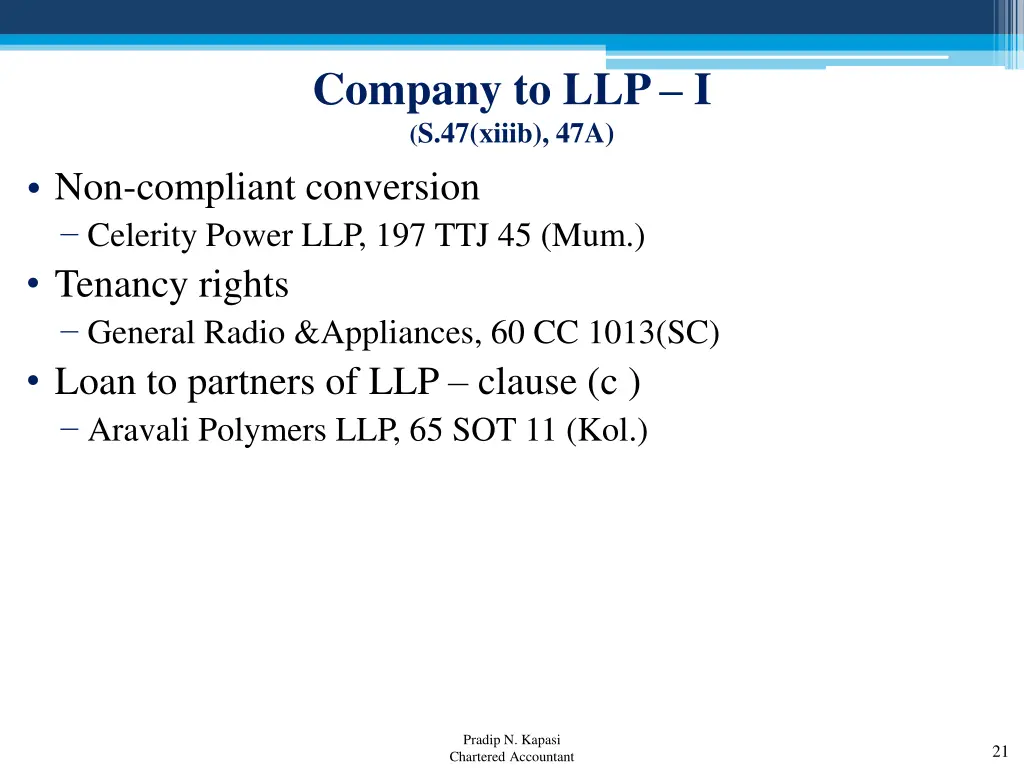 company to llp i s 47 xiiib 47a