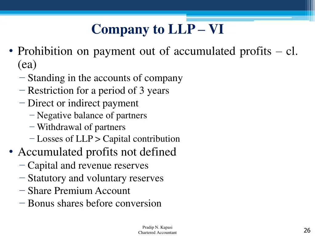 company to llp vi