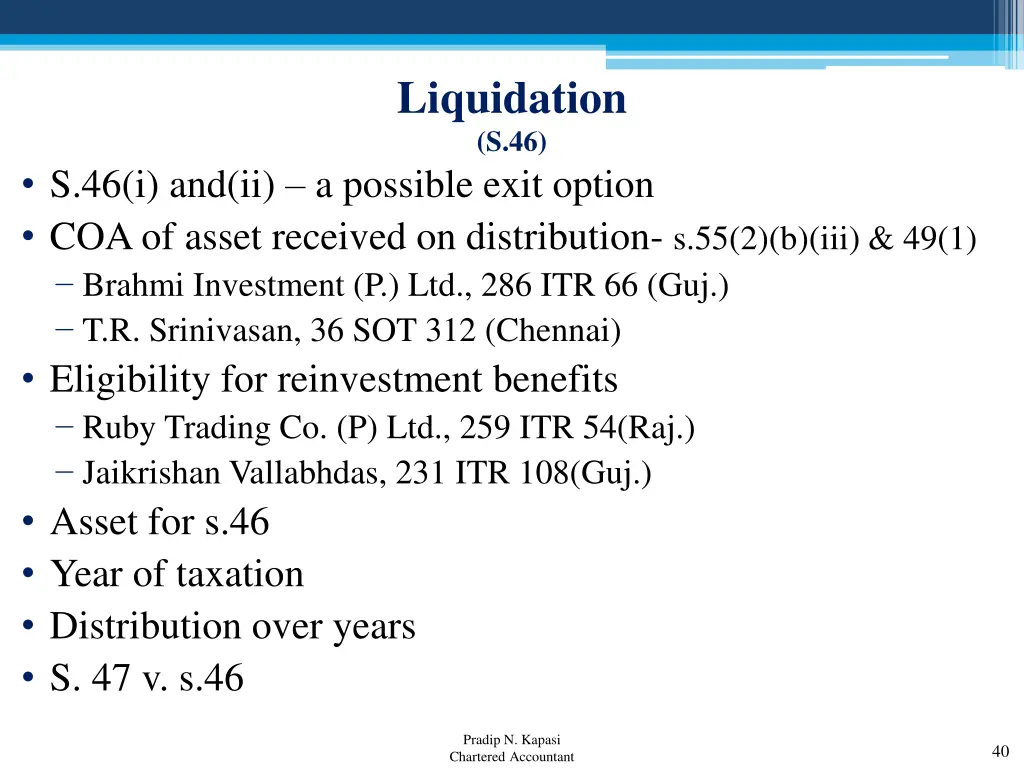 liquidation s 46