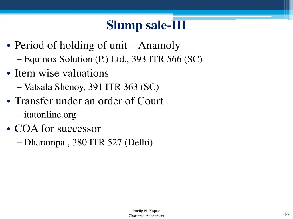 slump sale iii