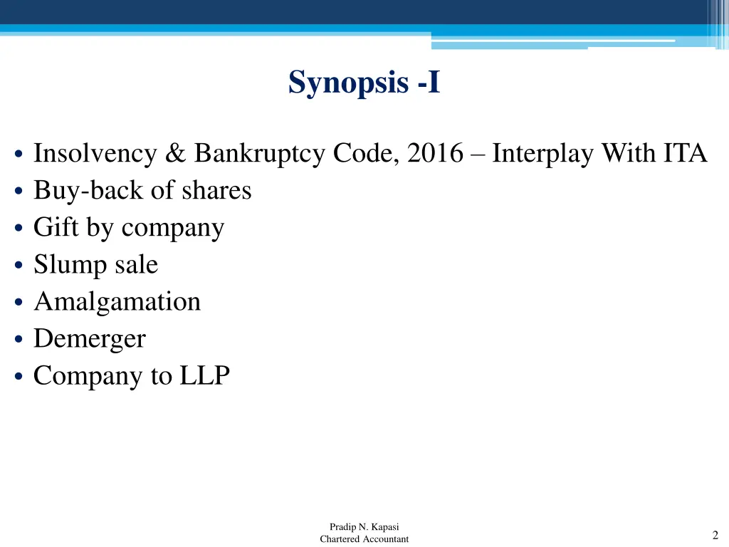 synopsis i