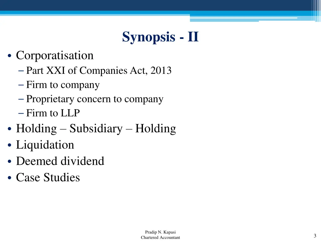 synopsis ii