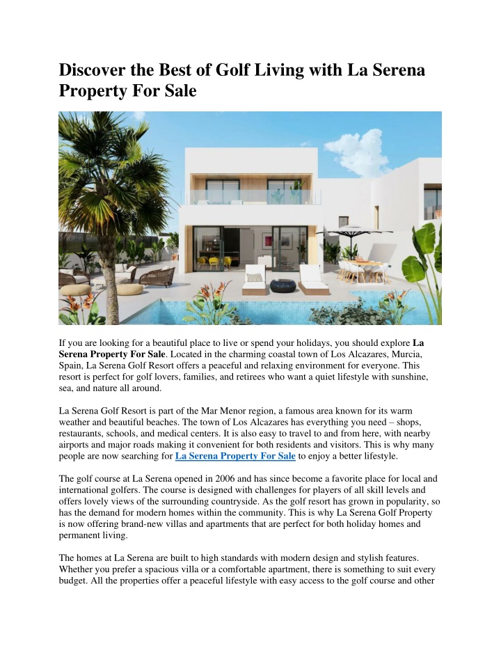 discover the best of golf living with la serena