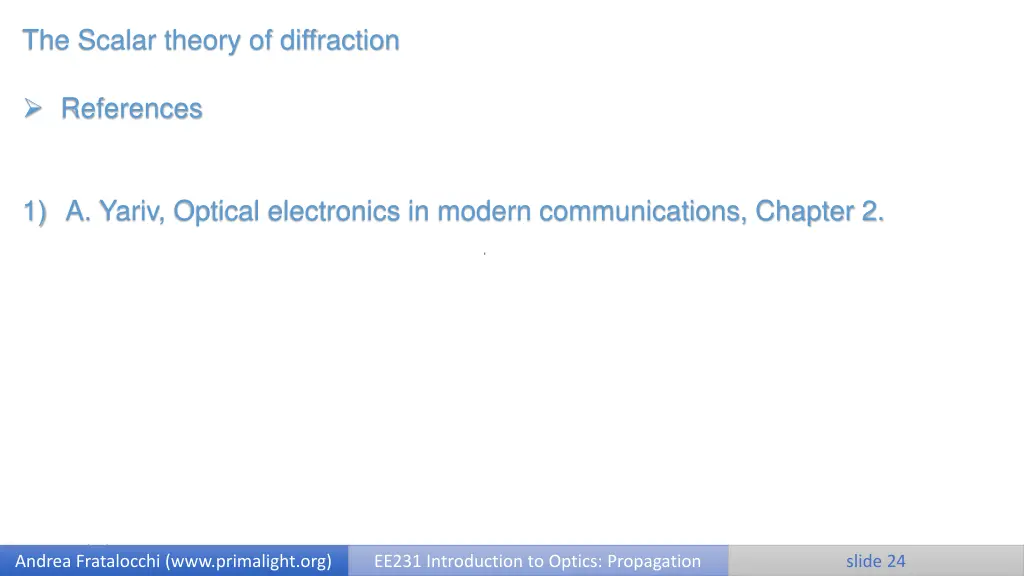 the scalar theory of diffraction 14