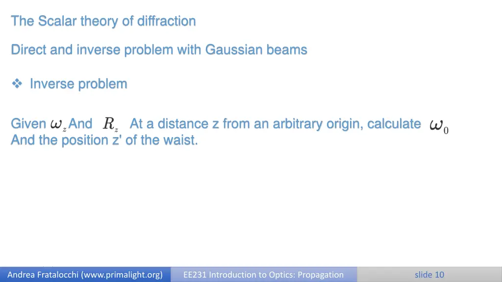 the scalar theory of diffraction 8