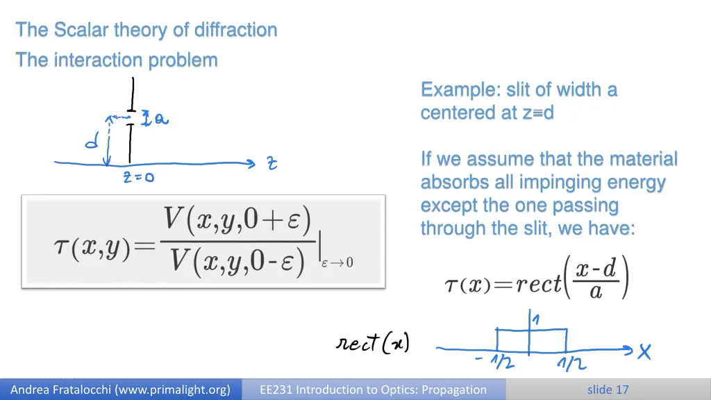 the scalar theory of diffraction the interaction 2