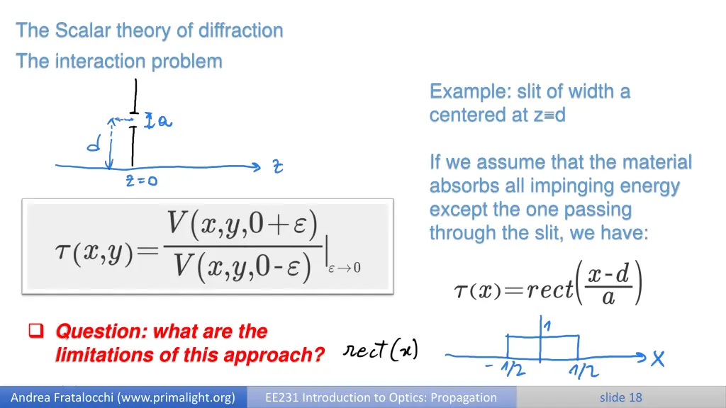 the scalar theory of diffraction the interaction 3