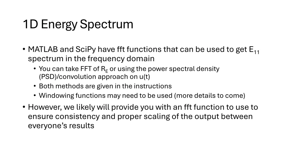 1d energy spectrum