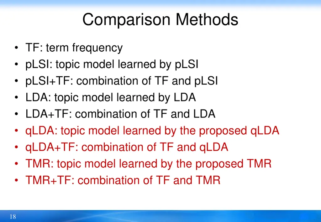 comparison methods