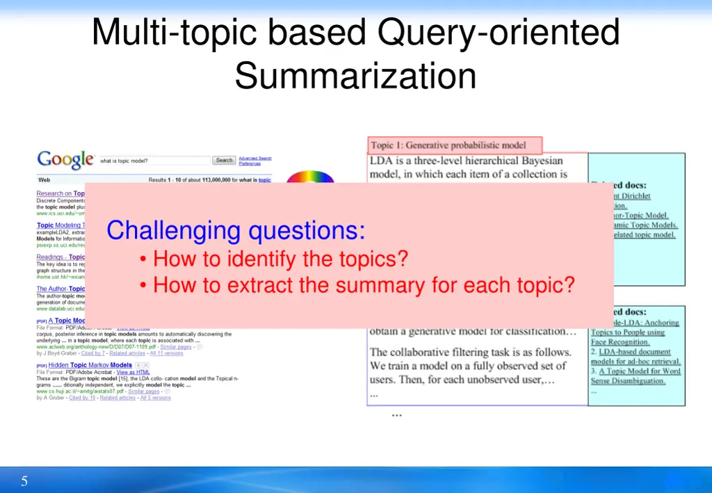 multi topic based query oriented summarization 2