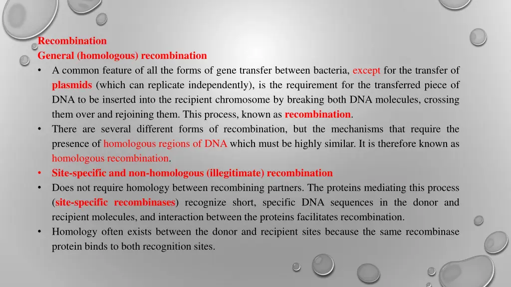 recombination general homologous recombination