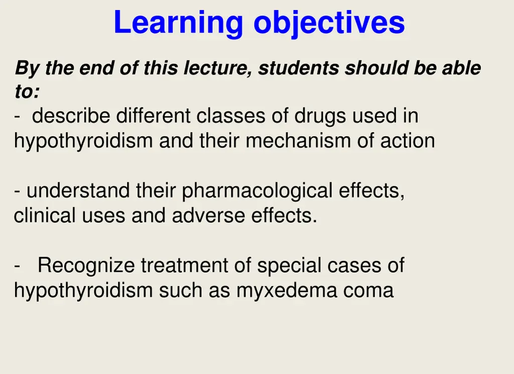 learning objectives