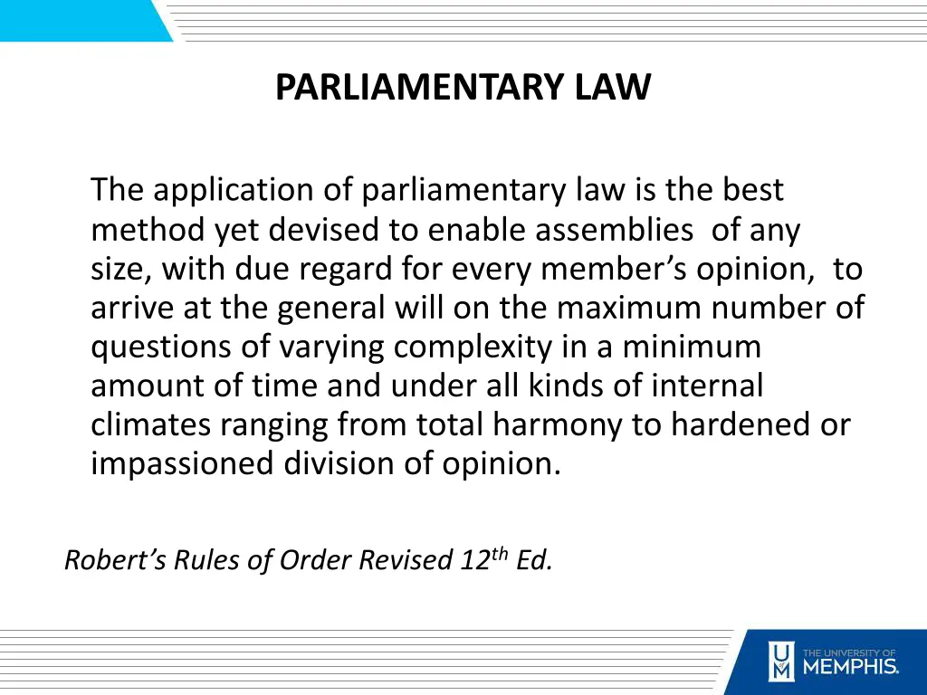 parliamentary law