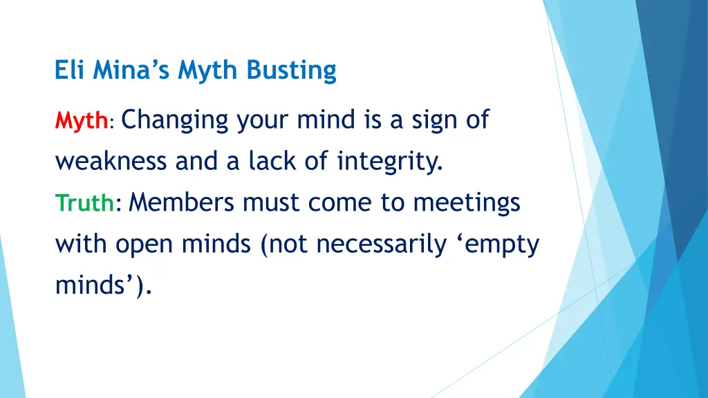 eli mina s myth busting