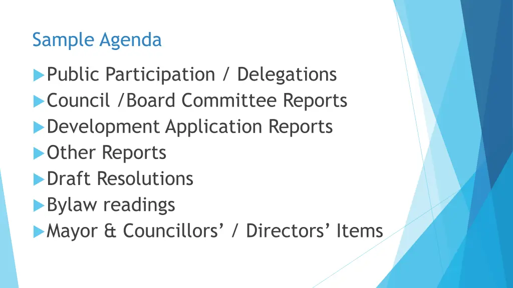 sample agenda
