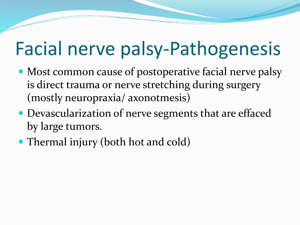 facial nerve palsy pathogenesis