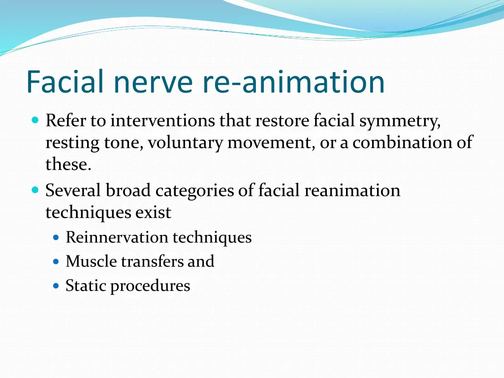 facial nerve re animation