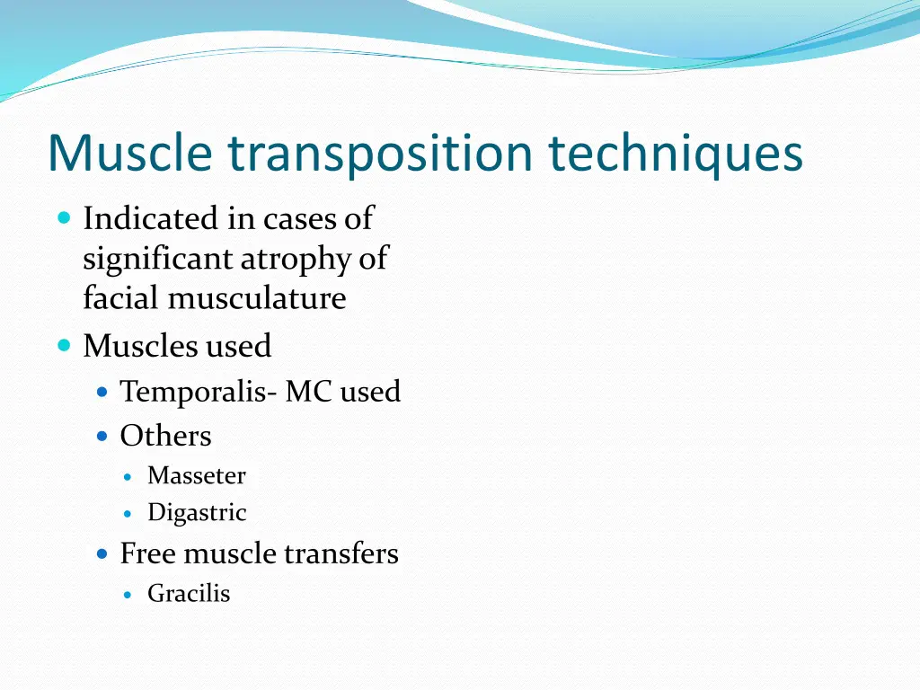 muscle transposition techniques