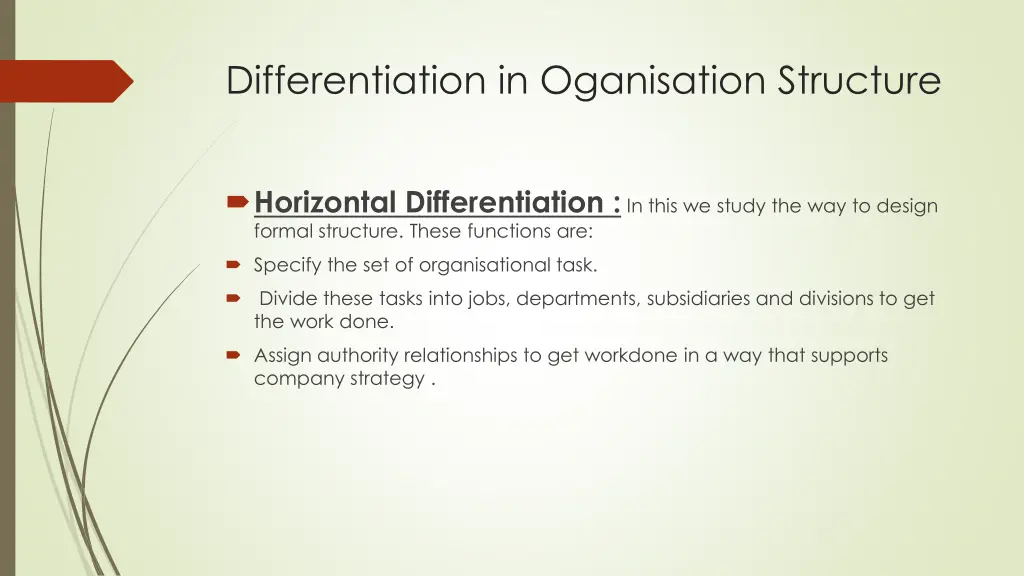 differentiation in oganisation structure 1