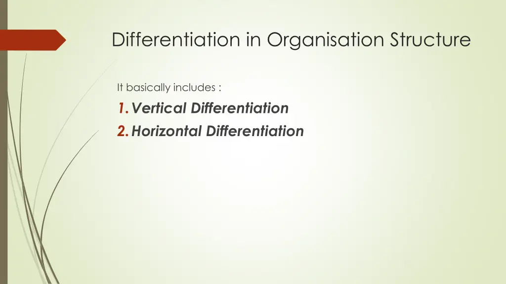 differentiation in organisation structure