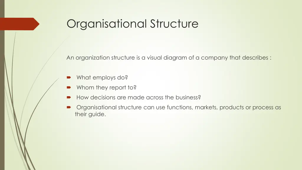 organisational structure