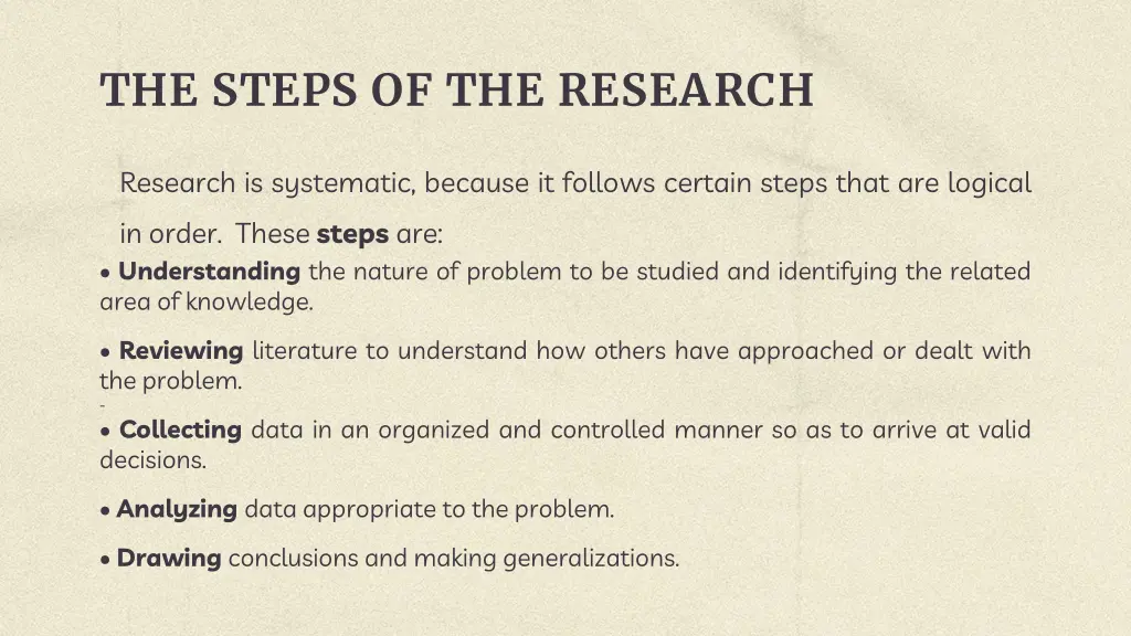 the steps of the research