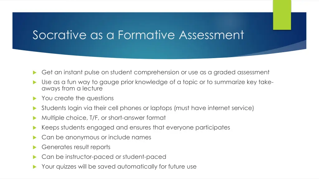 socrative as a formative assessment
