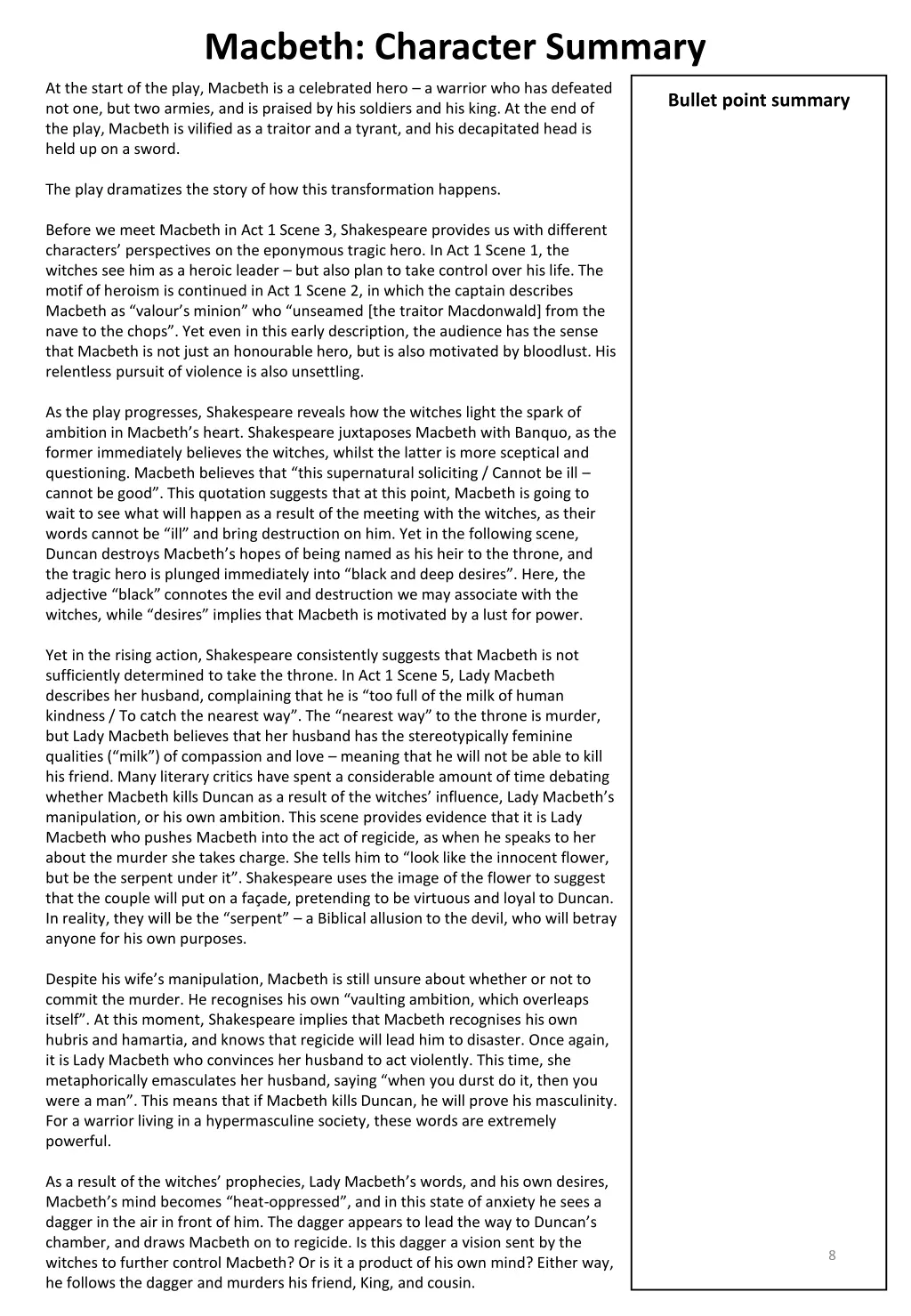 macbeth character summary