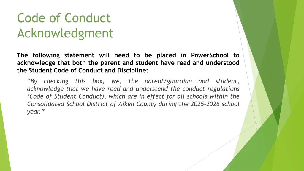 code of conduct acknowledgment