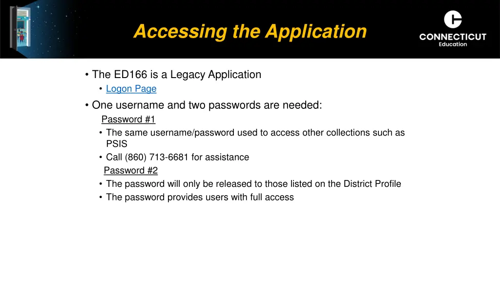 accessing the application
